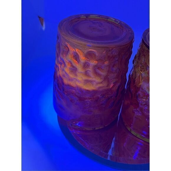 VTG Ryukyu 3 Pc Handblown Glass Ombre Low Ball Tumbler Amberina (Glows) 3 1/2" - Picture 14 of 15